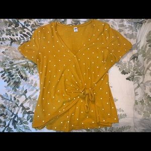 Yellow wrap shirt